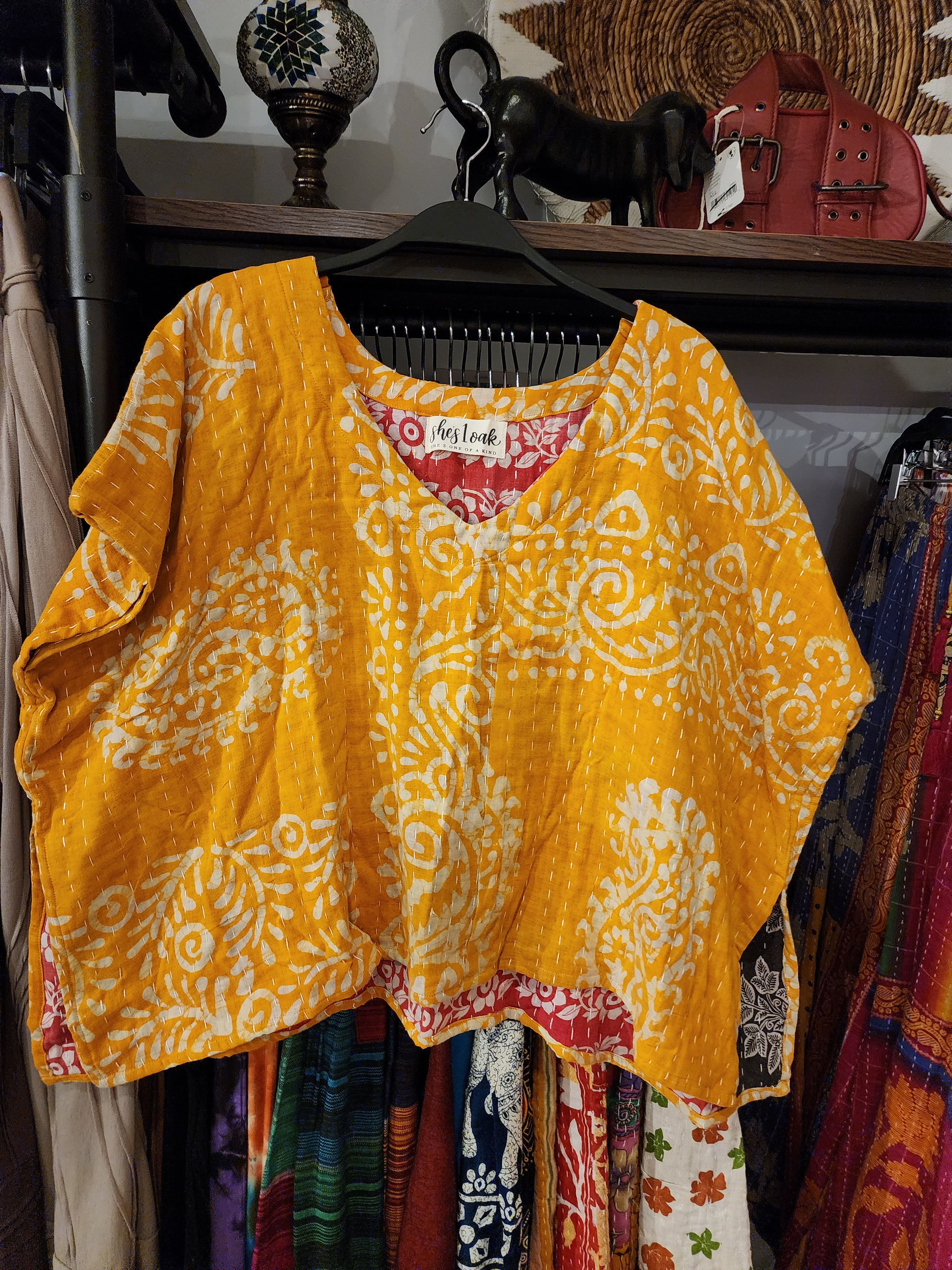 Kantha Tunic Black Mustard Tunic