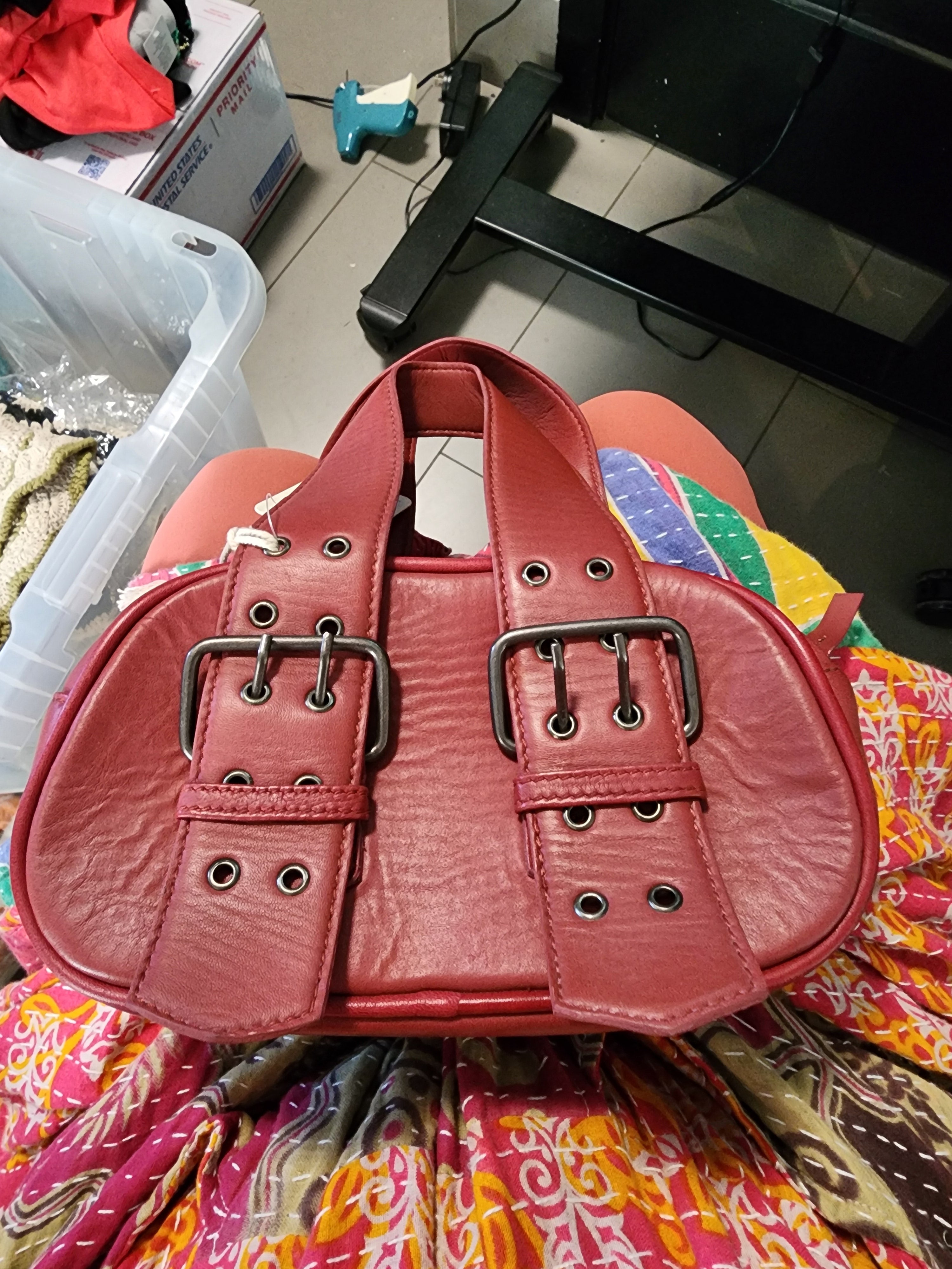 NWT Free People 100% Sheep Leather Handbag Red