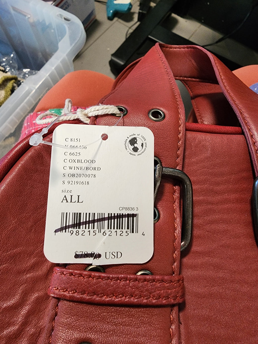 NWT Free People 100% Sheep Leather Handbag Red