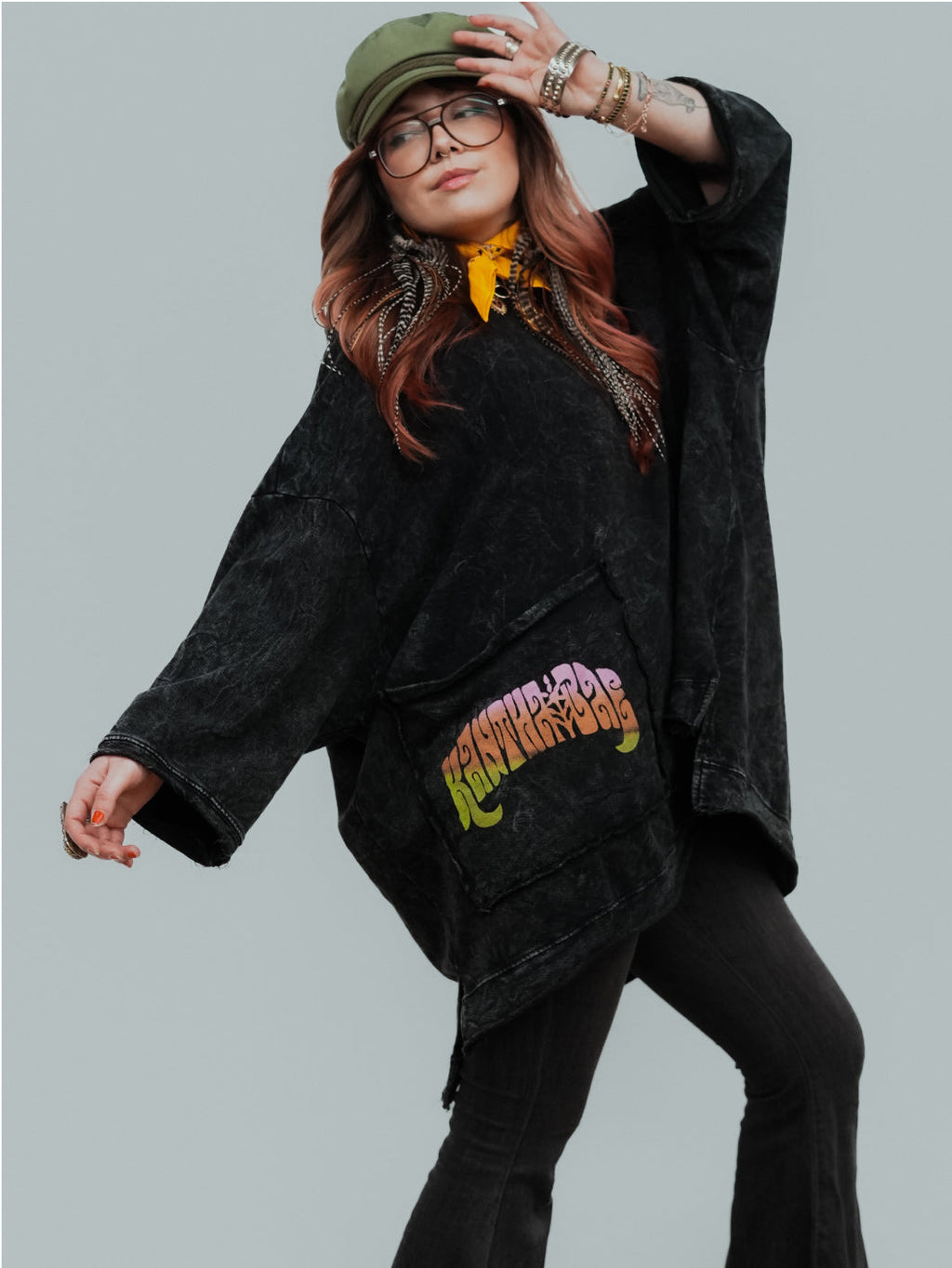 NWT Kantha Bae DREAM PULLOVER HOODIE - BLACK